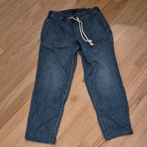 J. Crew Blue Wide-Leg Drawstring Jeans